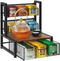 Homode Tea Bag Organizer, 3 Tier Tea Storage Box, Rustic Brown by Homode