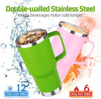 20 oz Tumbler with Handle Stainless Steel Insulated Coffee Mug Tumbler with Lid and Straw Double Wall Vacuum Insulated Coffee Mug Leak Proof Travel Mug Tumbler for Hot and Cold Drink (Mix Color-5) - Image 3