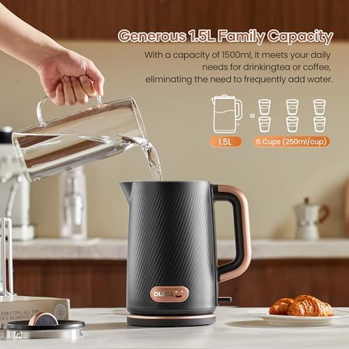 OLEGA Electric Kettle: 1200W Fast Boil Tea Kettles with Tea Infuser - Image 6