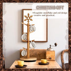 DoubleFill Christmas Tree Coffee Mug Holder 8 Hooks Snowflake Mug Holder for Countertop Snowflake Cup Rack Wood Christmas Tree Display for Winter Kitchen Coffee Accessories - Image 6