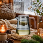 Magnetic Glass Teapot with Infuser, 25oz Borosilicate Tea Pot with Walnut Handle for Loose Leaf Tea, Office Home, Tea Lovers Gift - Image 6
