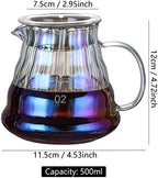 MISETTO Pour Over Coffee Dripper Set - Stainless Steel Paperless Filter and Iridescent Glass Server - Heat Resistant Pot 500ml (17oz) - Complete Single Cup Combination - Image 6