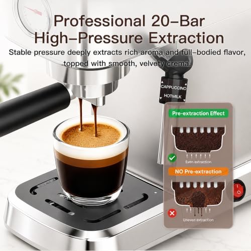 MEGAWISE 20 Bar Espresso Machine with Adjustable Milk Frother - Image 2