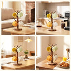 Natural Wood Mug Holder for Counter Top, Acacia Wood Coffee Mug Tree - Image 6