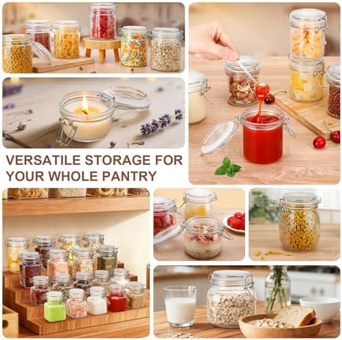 Glass Jars with Airtight Lids, 26oz Glass Storage Jars Set of 6, Thick Food Storage Containers for Pantry Organization, Kitchen Counter, Coffee, Pasta, Cereal - Image 6