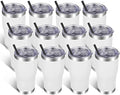 VEGOND 20oz Tumbler Stainless Steel Tumbler Cup with Lid And Straw Vacuum Insulated Double Wall Travel Coffee Mug(White 12 Pack) by VEGOND
