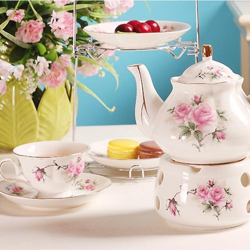 Ceramic Coffee Tea Gift Sets, European Luxury Tea Set, Suitable as A Gift for Mother'S Day, Birthday, Christmas, and Gatherings (Elegant Camellia) - Image 4
