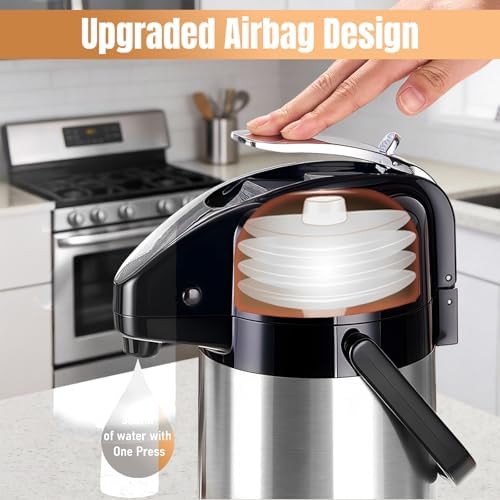 Coffee Carafe, 102 fl oz/3 L Airpot Coffee Dispenser with Pump - Image 3