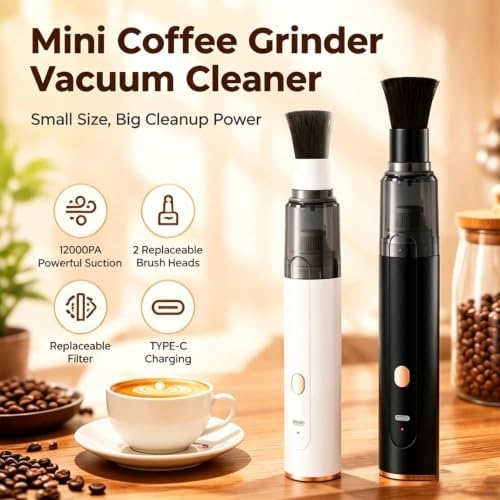 Mini Coffee Grinder Vacuum Cleaner, 2026 New Coffee Grinder Cleaner，Black - Image 2