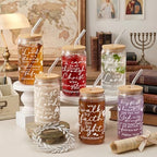 Glass Cups with Lids and Straws, 6Pack, 16oz, Christian Bible - Image 7