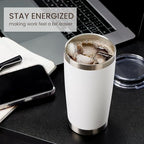 MEWAY 20oz Tumbler 8 Pack Double Wall Vacuum Insulated Travel Mug Bulk, Stainless Steel Tumblers with Lid and Straw, Durable Powder Coated Coffee Cups for Cold & Hot Drinks (White, 8) - Image 4