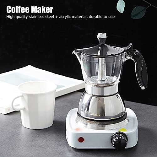 4 Cup Moka Pot - Stovetop Espresso Coffee Maker, Stainless Steel Stovetop Coffee Percolator, Kitchen Coffee Maker Coffee Pot, Resistance Anti-Scald, 200 ml, Suitable For Home And Office - Image 4