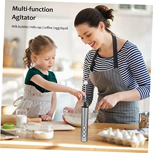 Handheld Electric Milk Frother 5v USB Rechargeable 3-speed Silver - Image 7