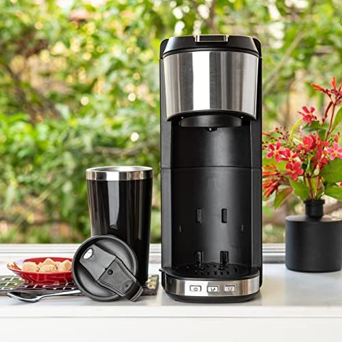 Mixpresso Coffee Maker Single Serve For Ground Coffee & Compatible With K Cup Pods, With 14oz Travel Mug & Reusable Filter For Home, Office & Camping, 30oz Removable Water Tank. - Image 6