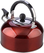 Stovetop Kettle 3L Stainless Steel Whistling Kettle with Handle Large Capacity Tea Simple Solid Color Water Kettles for Stove(Red) - Image 7