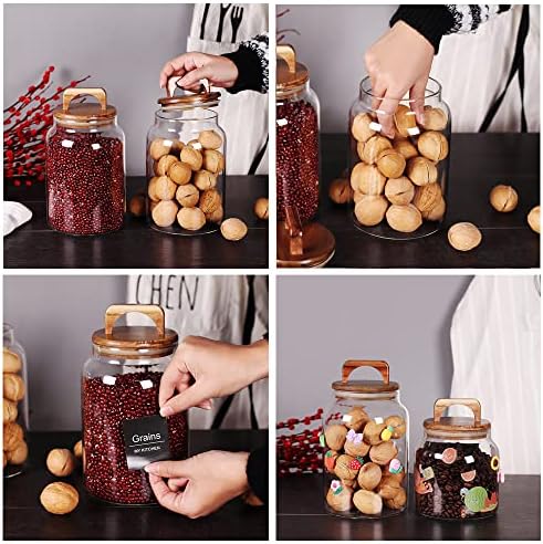 SAIOOL Canister Set of 2, Glass Kitchen Canisters - Image 3