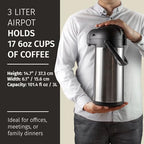 Cresimo Coffee Carafe with Pump 102oz / 3L Airpot Large Hot Water Dispenser - Image 3
