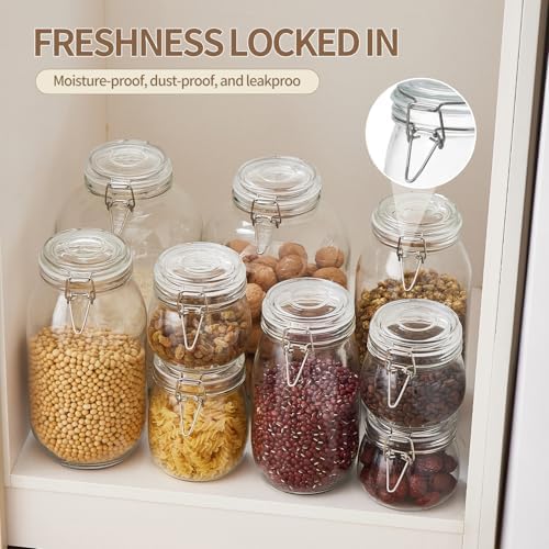 1 Gallon Glass Food Storage Jars with Airtight Lids, Set of 1 – Clear Preserving Seal Wire Clip Fastening Canisters for Kitchen Canning, Flour, Cereal, Pasta, Sugar, Beans, Pickling Jars (1gallon*1) - Image 5