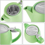 Tealyra - Pluto Porcelain Small Teapot Lime - 18.2-ounce (1-2 cups) - Matte Finish - Stainless Steel Lid and Extra-Fine Infuser To Brew Loose Leaf Tea - 540ml - Image 3