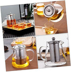 Glass Flower Teapot Stainless Steel Kettle Japanese Tea Pots Dispensing Stainless Steel Tea Infuser Glass Teapot for Stovetop Infuser Teapot Floral Tea Strainer Tea Filte,Transport-13X9X8.5CM - Image 7