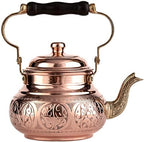 DEMMEX Handmade Engraved 1mm Thick Solid Uncoated Copper Tea Pot Kettle Stovetop Teapot, 1.6-Quart - Image 5