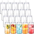 Blushtier 20 Acrylic Mason Jars with Lids and Straws 16 oz Drinking Plastic Tumbler with Straw Iced Coffee Cups Water Bottles Mugs for Wedding Party Favor Water Milk Beer Juice Beverage (Clear) by Blushtier