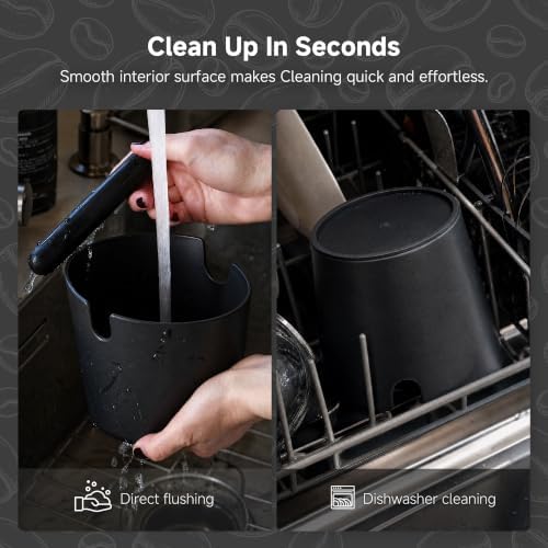 HiBREW Coffee Knock Box, 4.8 Inch Espresso Grounds Bin, Removable Bar - Image 3