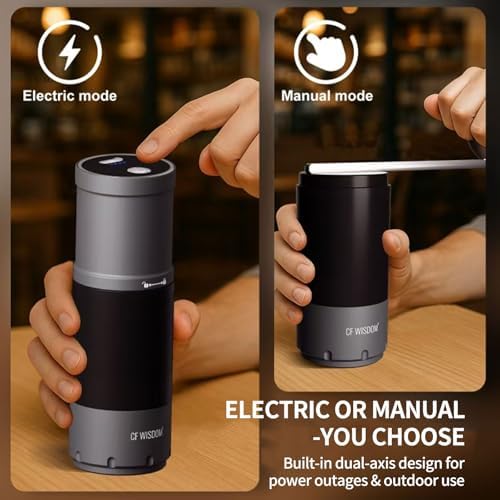 Portable Conical Burr Coffee Grinder, Dual-Mode Electric & Manual - Image 4