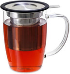 FORLIFE NewLeaf Glass Tea 16-Ounce Mug with Infuser and Lid, Black by Unknown