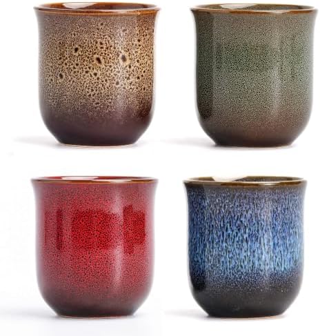 Ceramic Espresso Cups, Espresso Shot Cups, Double Shot Espresso Cups, Expresso Cups Set of 4, 4 oz by RISTEASO