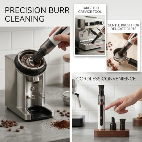 Coffee Grinder Vacuum Cleaner, 25w Strong Suctio, Rechargeacordless Abs Design with Detachable Dust Cup for Coffee Grinder Brush & Portafilter Rechargeable Tool - Image 7