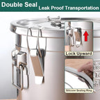 1.6Gal Small 304 Stainless Steel Containers with Lid, 202oz Airtight Flour Container Kitchen, 5-10lbs Metal Airtight Canisters Milk Jug Coffee Bean Canisters w/Locking Clamp 6L (Handheld) - Image 5
