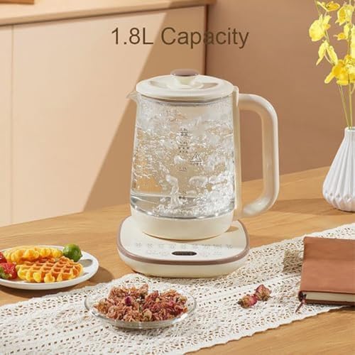 Electric 2.2L Glass Kettle, Hot Tea Maker with Temperature Control, Touch Screen Display, Keep Warm Tea Pot for Infusions, Soup, Coffee, 2.2L, 2.2L - Image 3