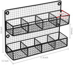 MyGift Wall Mounted Metal Mesh Wire Tea Bag Organizer Rack with 8 Compartments and Matte Black Finish, Farmhouse Style Kitchen Tea Storage Display - Image 5