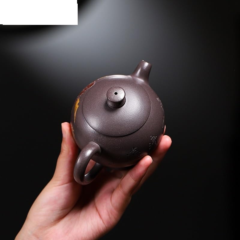 Tea Pot 220ML Purple Clay Teapots Handmade Scenery Pot Raw Ore Azure Mud Kettle Zisha Tea Set Chinese Teapot Teapot for Infuser (220ml One Size) - Image 5