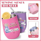 Patelai 4 Pcs 12oz Mahjong Tumbler with Lid 12oz,Chinoiserie - Image 3