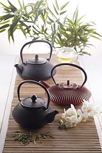 La Cafetière Cast Iron Japanese Teapot 600ml with Infuser Basket, 3 Cup (Black) - Image 2