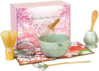 Garvee Premium Matcha Whisk Set, Complete 8-Piece Matcha Kit with Ceramic Bowl, Bamboo Whisk, Scoop, Sifter, Holder & Tea Towel – Complete Matcha Set Kit for Beginners and Enthusiasts (Mottled Green) by Garvee