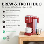 Tastyle Single Serve Coffee Maker with Built-in Detachable Milk Frother - Image 2