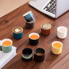 Espresso Cups Set of 2, Ceramic Espresso Cups, Expresso Shots Cups, 2.5oz Tea Cups, Demitasse Cups (4, magic outside) - Image 5