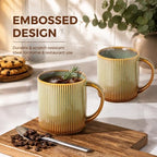 theterra Ceramic Coffee Mugs Set of 4, 14.2 oz Coffee Cups with Handle - Image 5
