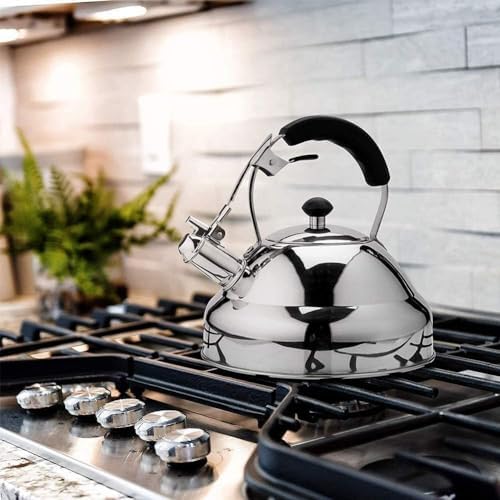 Tea kettle, Whistling Tea Kettle Stovetop 2.6L Stainless Steel Capsule Bottom Design - Image 5