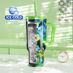Meoky 40 oz Tumbler with Handle and Straw: Stainless Steel Insulated Tumbler with Lid and Straw - 100% Leak Proof Tumbler for Car Cup Holders - Travelers Commuters Workers, Cottage - Image 2