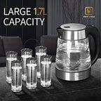Taylor Swoden 1.7L Electric Tea Kettle, Glass Hot Water Boiler for Tea - Image 5