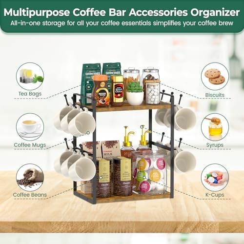 EsLuker.ly Coffee Station Bar Organizer Mug Holder Stand Countertop - Image 4
