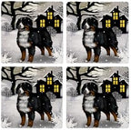 CafePress BERNESE MOUNTAIN DOG SNOWY DAY Tumbled Stone - Set of 4 Coasters Set of 4 w/holder - Image 4