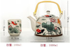 27oz Large Teapot Set Ceramic Tea Maker with Stainless Steel Infuser for Loose Leaf Tea or Bags Tilting Pot Floral Tea Kettle with 6pcs Cups (Lotus) - Image 7