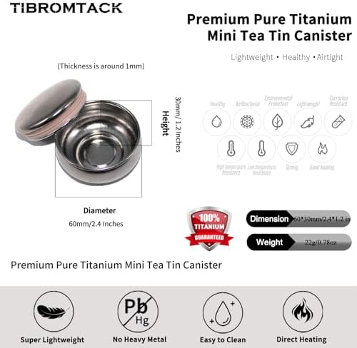 Premium Pure Titanium Mini Tea Tin Canister, Airtight Tea Container, Lightweight and Durable, Suitable for Loose Leaf Tea, Spices, Herbs - Ideal for Travel and Home Use​ (Gilt) - Image 6