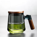 SHUWEICAO-Glass Tea Cup with Infuser and Lid, 17oz/500ml Hand-blown Borosilicate Glass Tea Mugs for Loose Leaf Tea. Gifts for Men(Classic) by SHUWEICAO