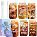 6-Pack Employee Appreciation Gifts Glass Cups, 16oz Coffee Cups by OLSUNOR